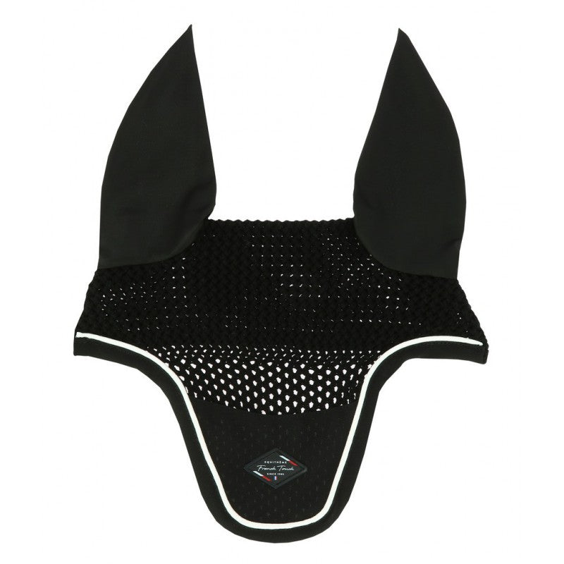 Bonnet anti-mouches pour poneys et chevaux Equithème French Touch noir