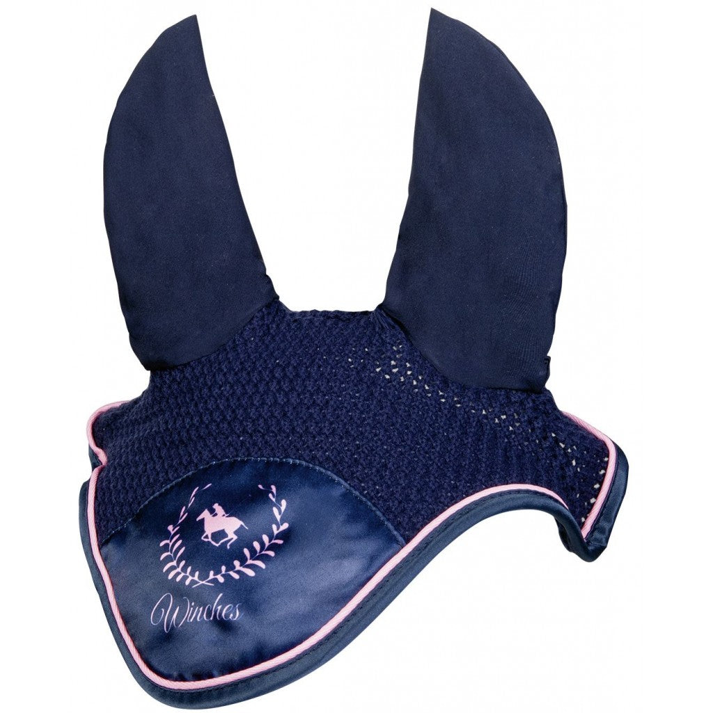 Bonnet anti-mouches pour poneys et chevaux HKM Classi Polo marine