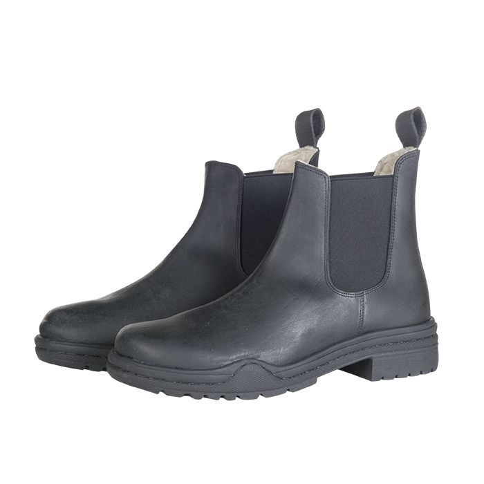 Boots d'équitation en cuir gras doublées de fourrure synthétique HKM Oklahoma