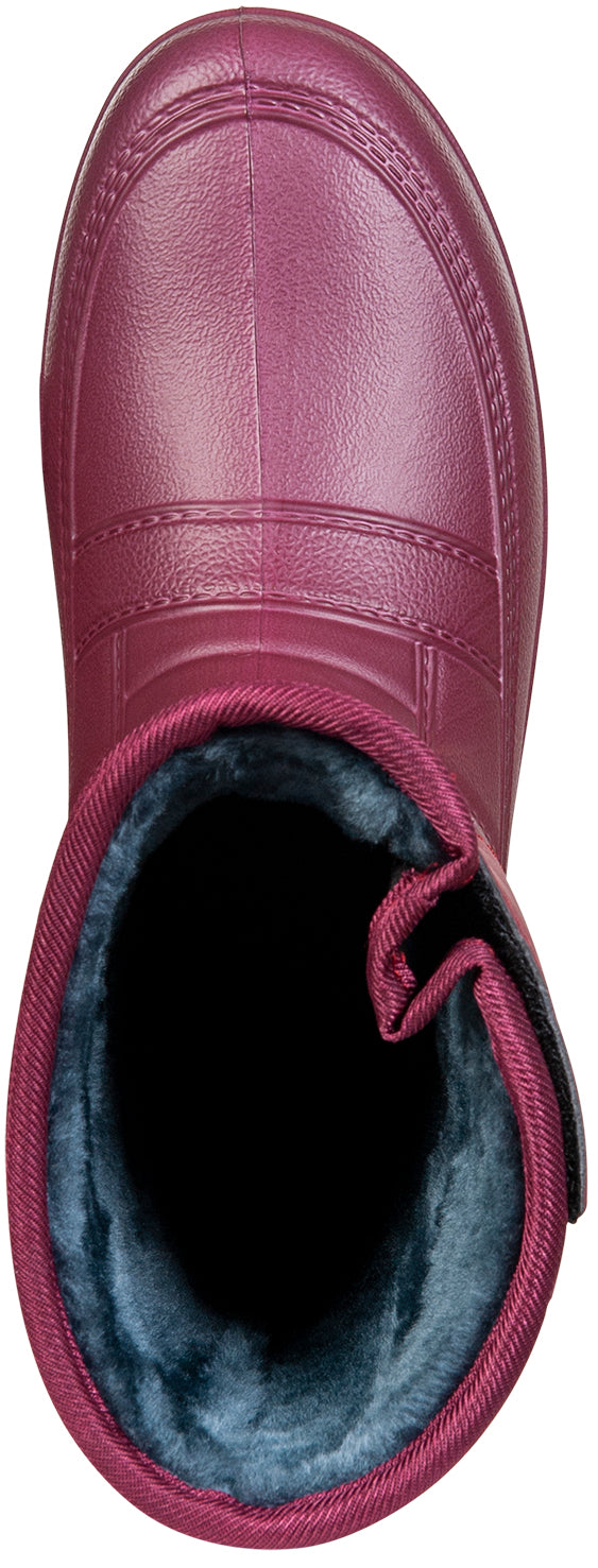 Boots fourrées imperméables pour cavalières HKM Snowflake framboise détail