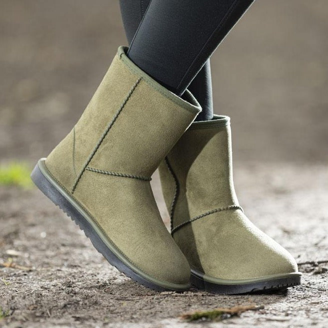 Boots fourrées et imperméables pour enfants et adultes HKM Davos olive