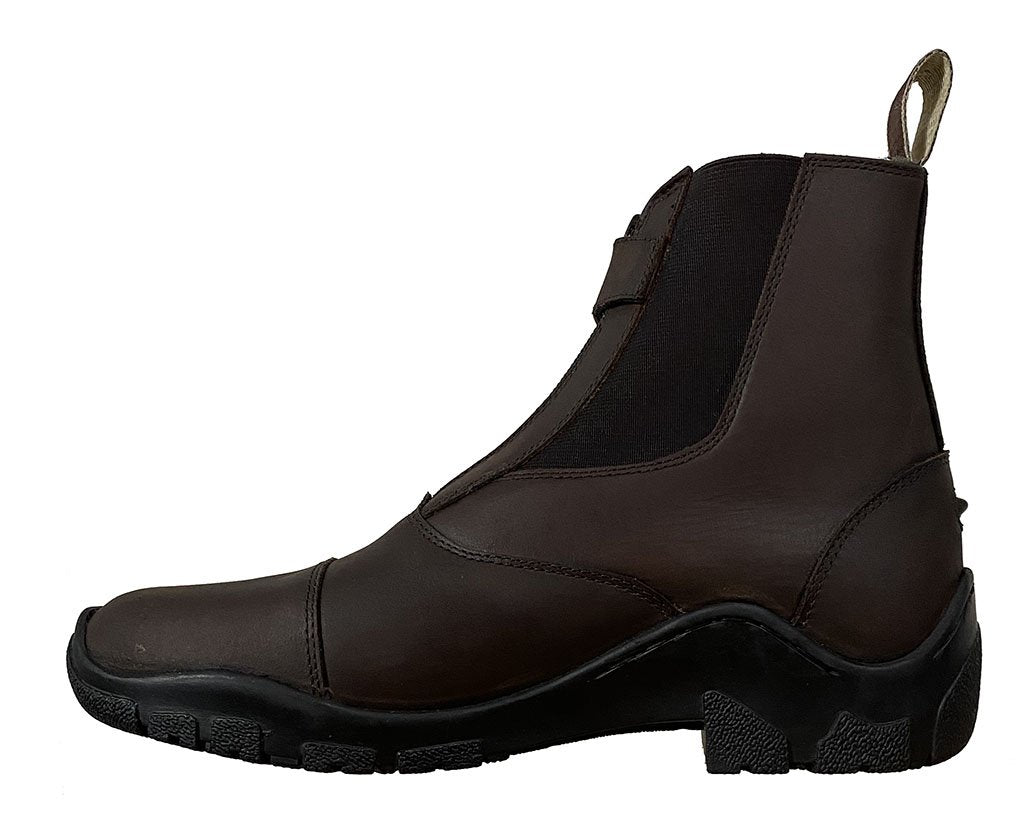 Côté interne de la boots Privilège Equitation Bilbao marron