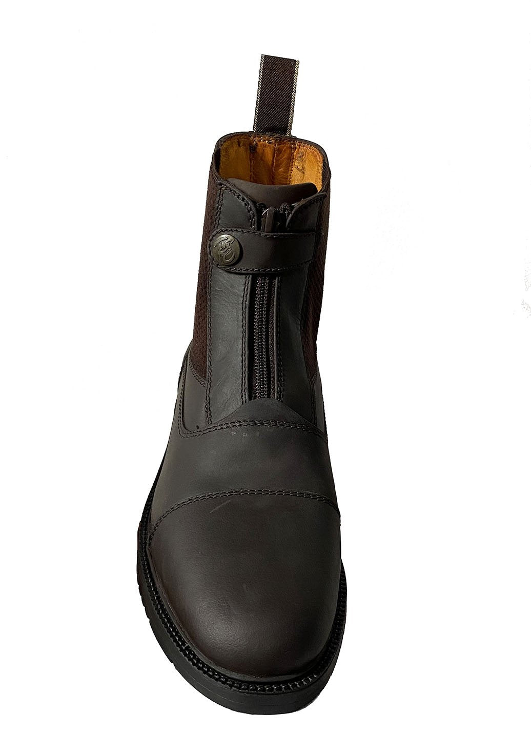 Boots en cuir gras Privilège Equitation Campo marron de face