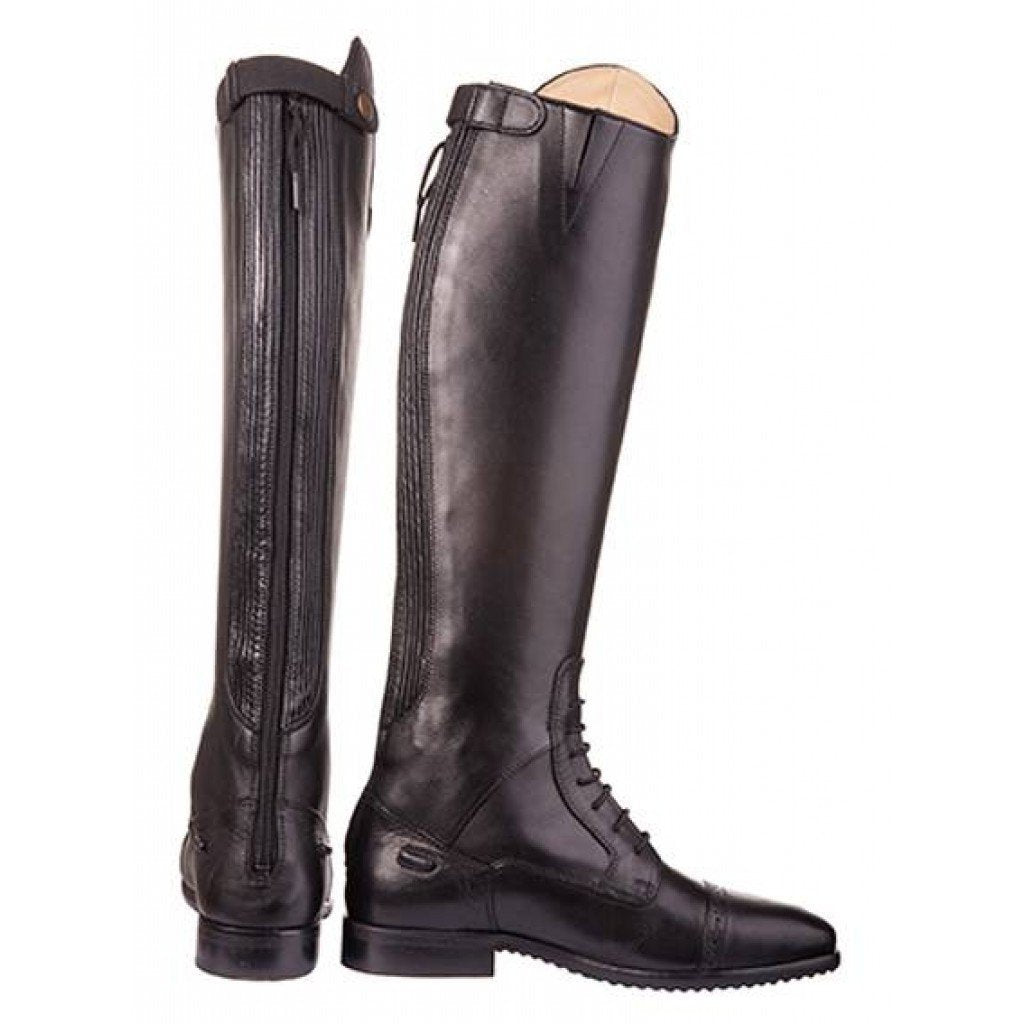 Bottes d'équitation en cuir lisse HKM Valencia noires arrières