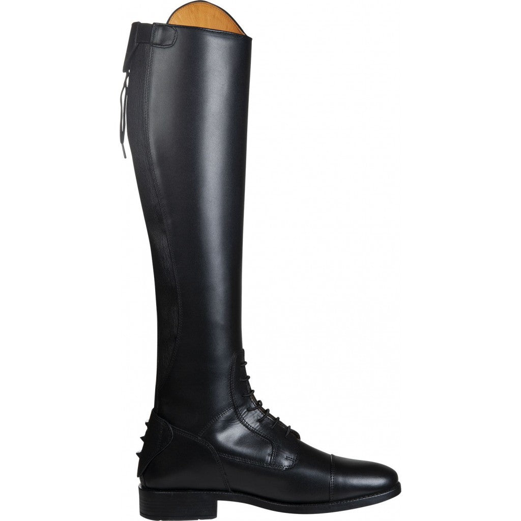 Bottes d'équitation en cuir lisse pour cavalières HKM Latinium Style tour de mollet jusqu'à 46,5 cms
