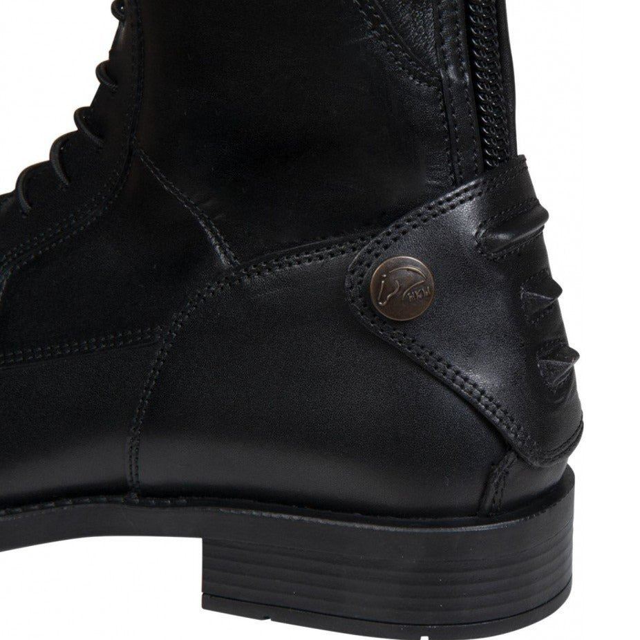 Bottes d'équitation en cuir lisse pour cavalières HKM Latinium Style tour de mollet jusqu'à 46,5 cms