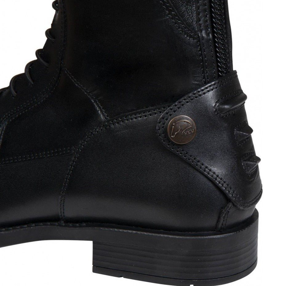 Bottes d'équitation en cuir lisse pour cavalières HKM Latinium Style tour de mollet jusqu'à 46 cms