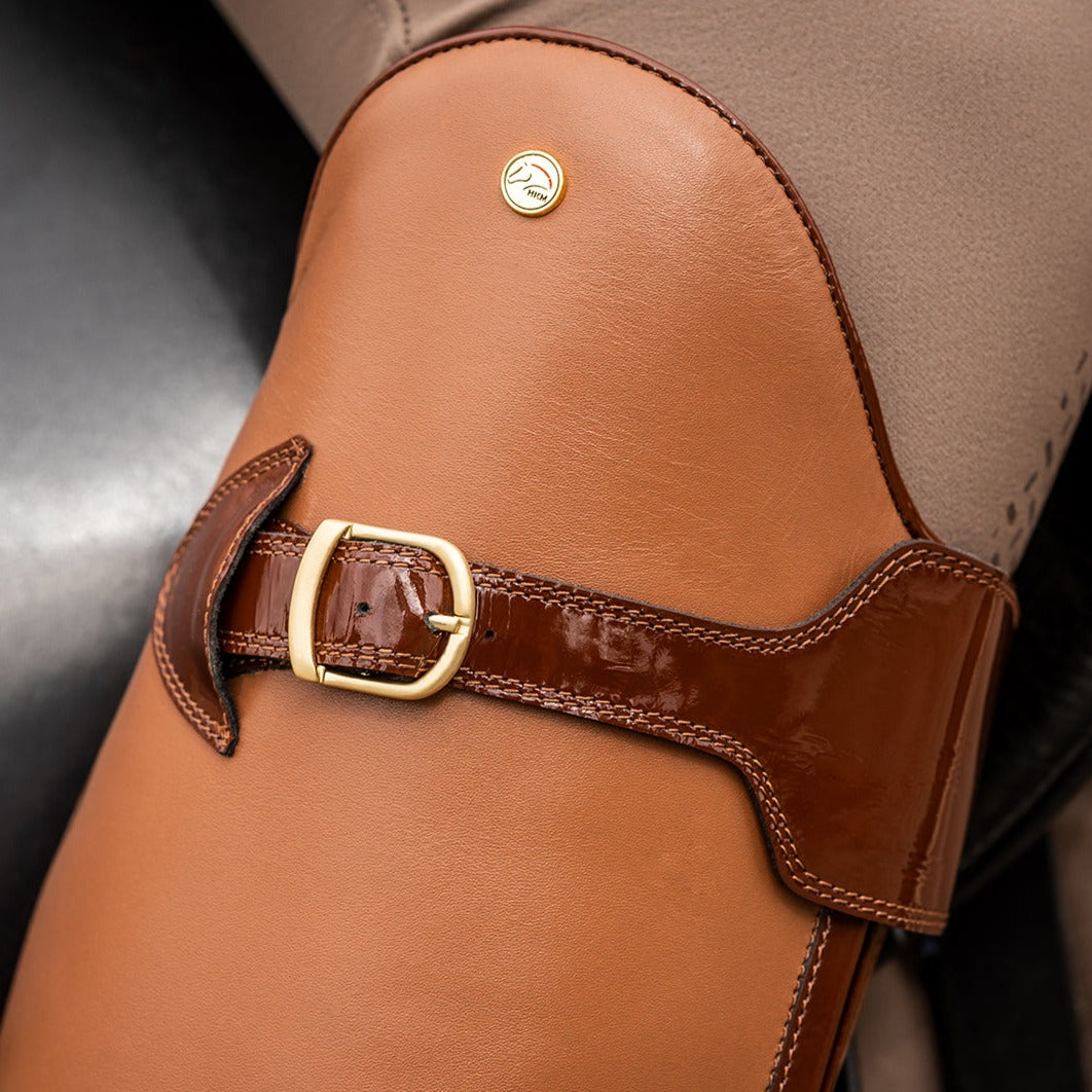 Bottes d'équitation pour femmes grandes tailles HKM Liano cognac