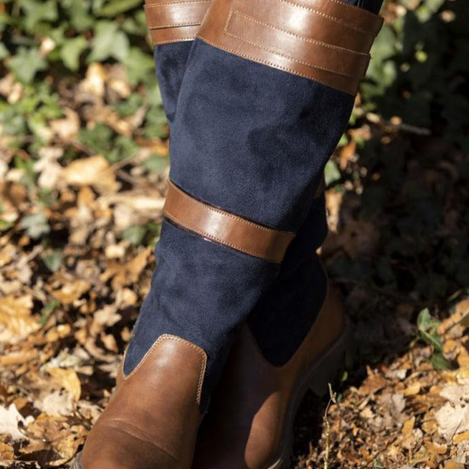 Bottes doublées mouton synthétique pour femmes HKM Meghan marron et marine