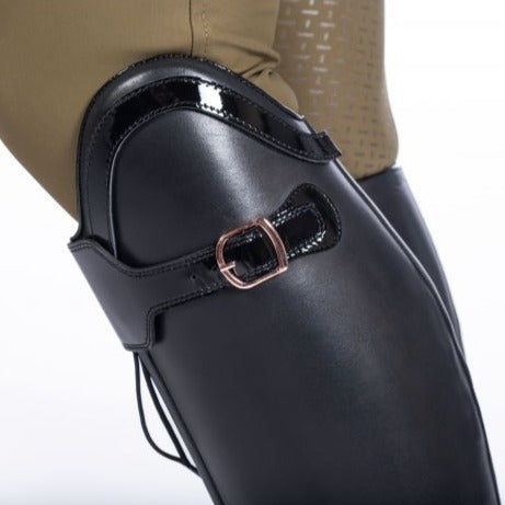 Bottes d'équitation pour cavalières du mollet S à XL HKM Trinity noir
