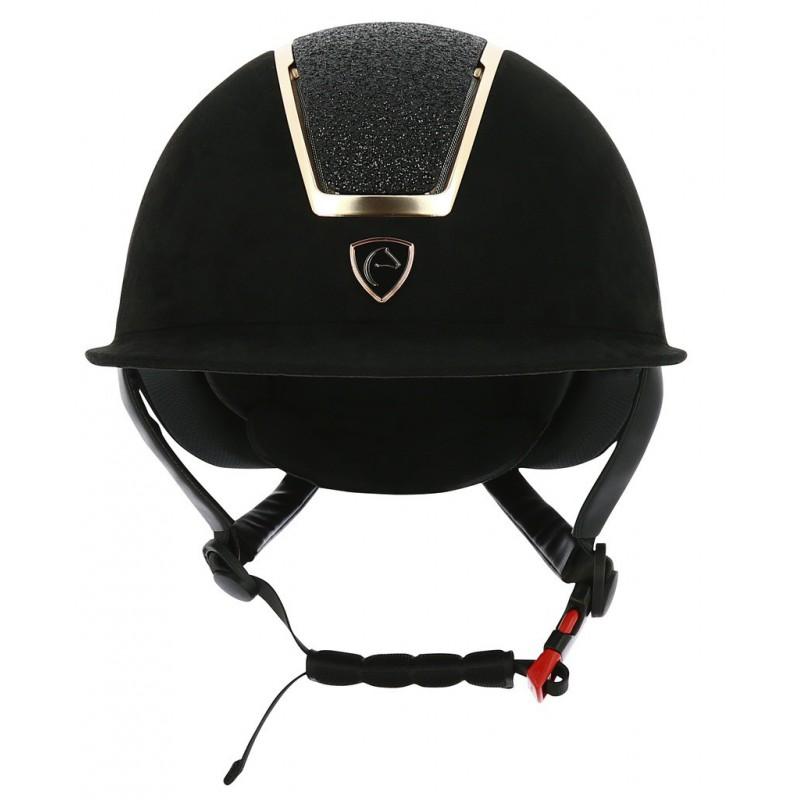 Casque d'équitation pour cavalières Equithème Gint Lamé noire
