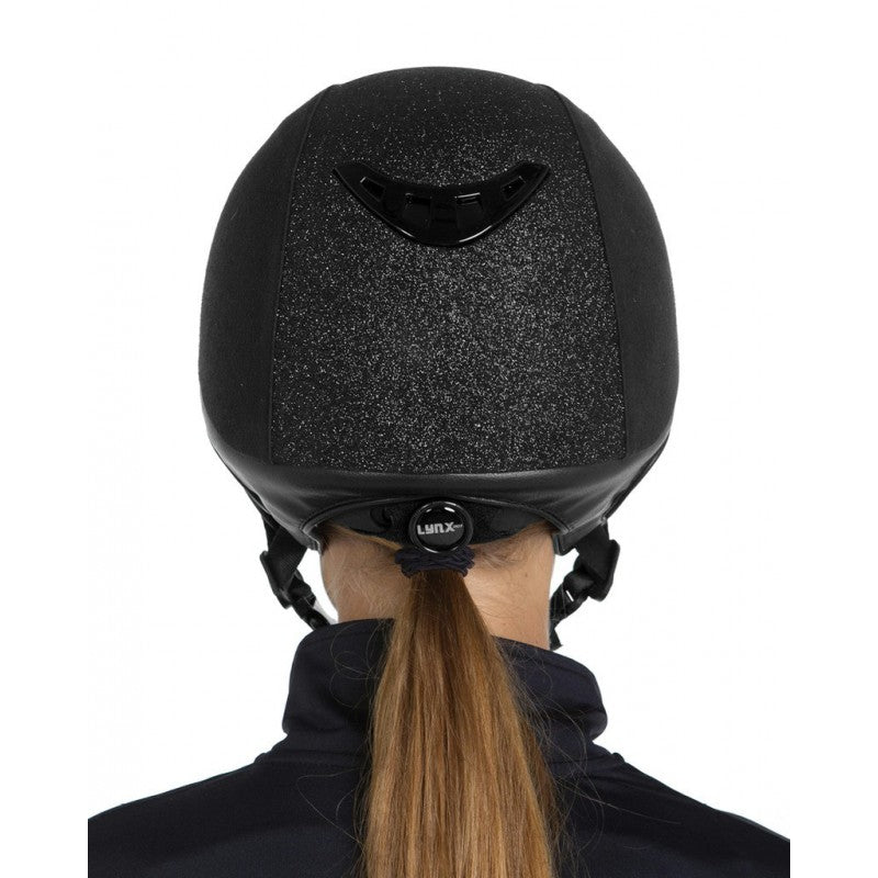 Casque d'équitation avec système MIPS Back On Track EQ3 Lynx Girly noir arrière porté