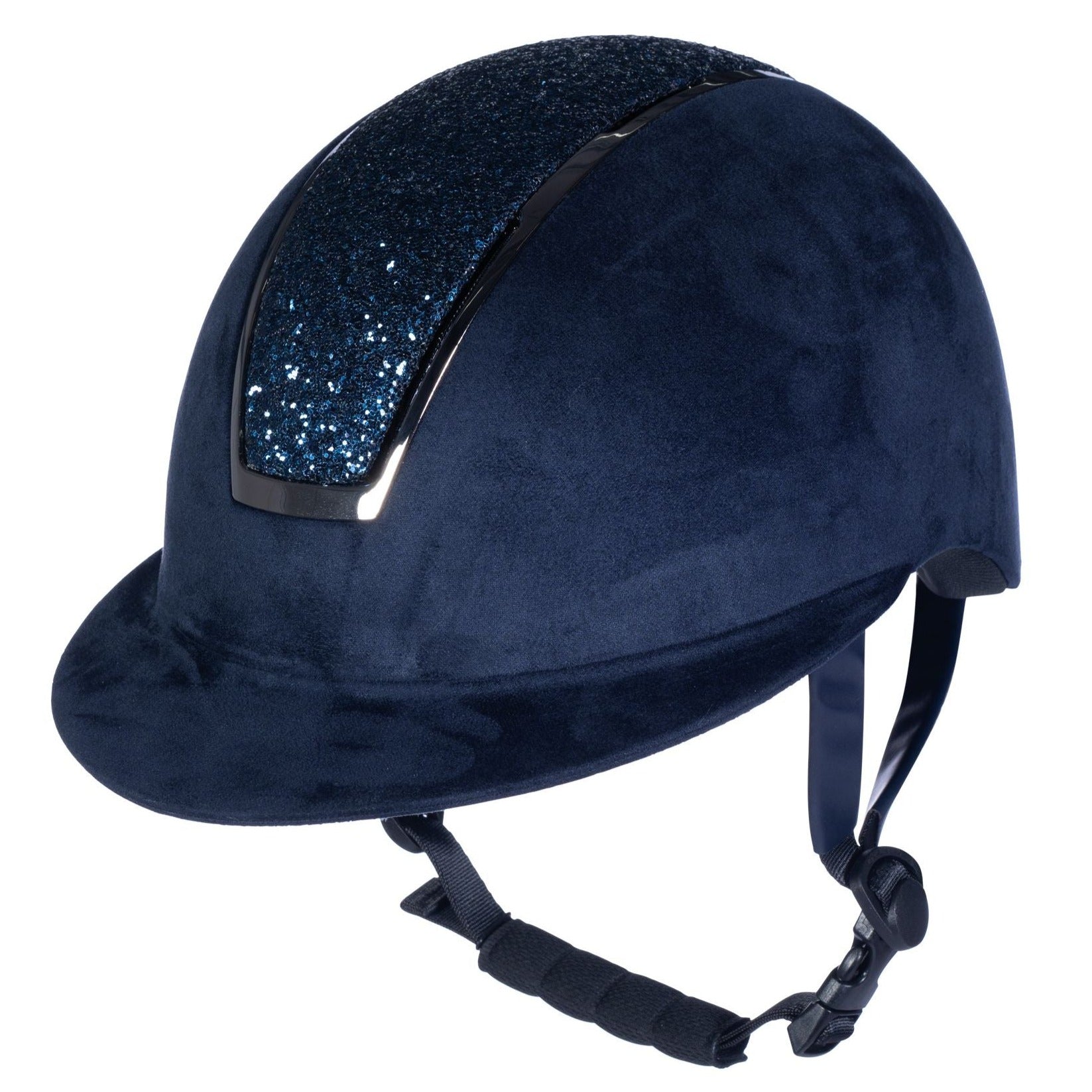 Casque d'équitation pour femmes du 52 au 60 cms HKM Lady Shield Sparkle velours marine