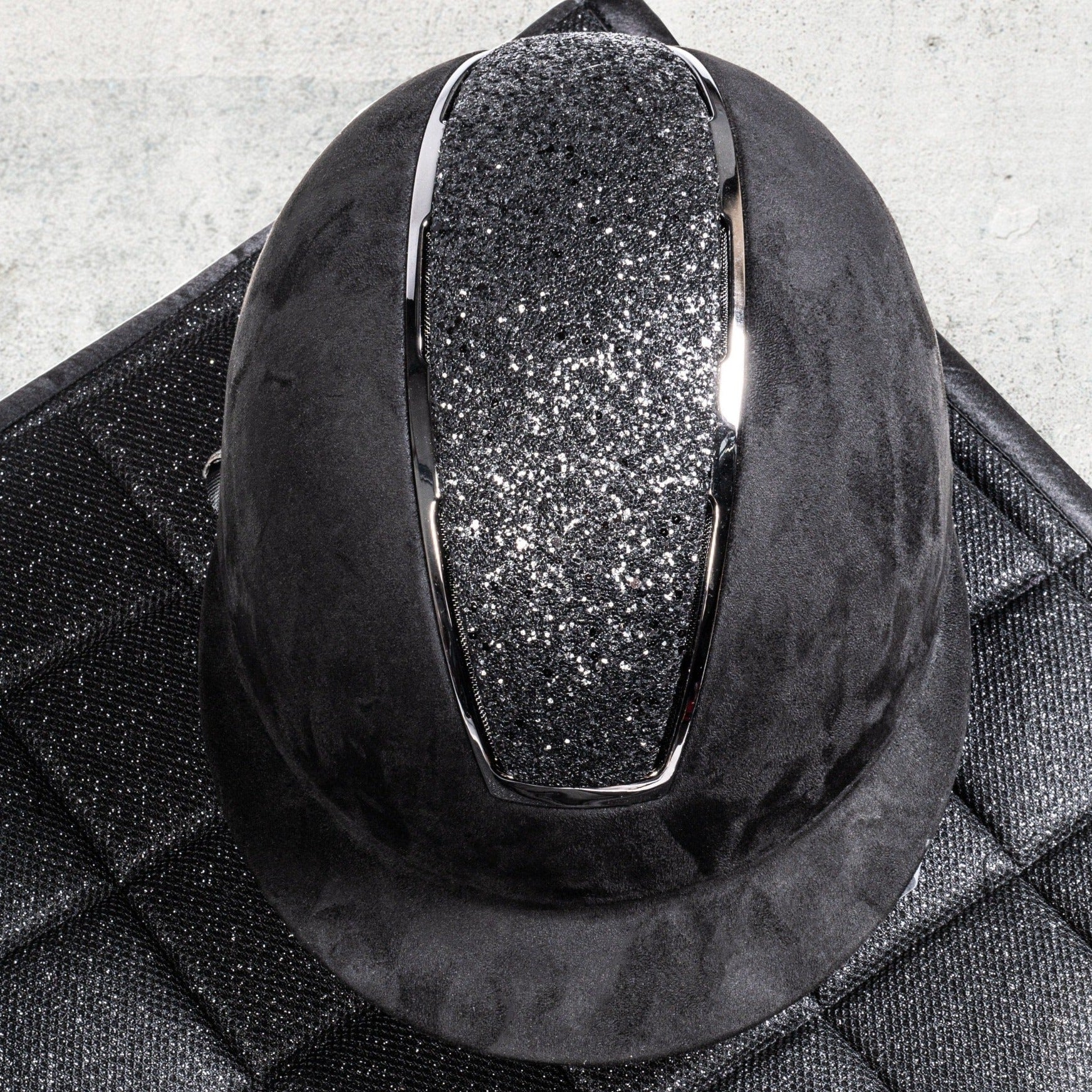 Casque d'équitation pour femmes du 52 au 60 cms HKM Lady Shield Sparkle velours noire