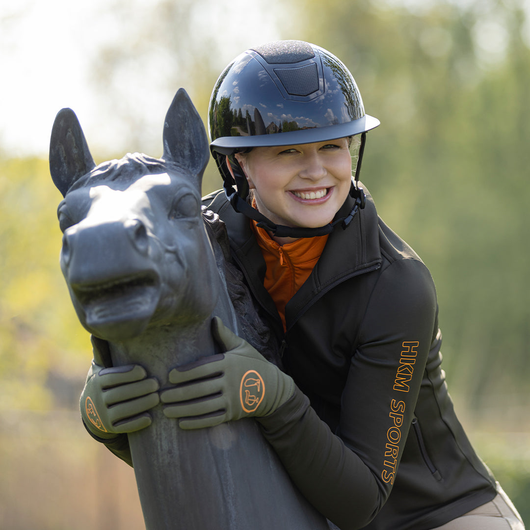 Casque d'équitation pour femmes du 53 au 61 cms HKM Shiny Diamond noir