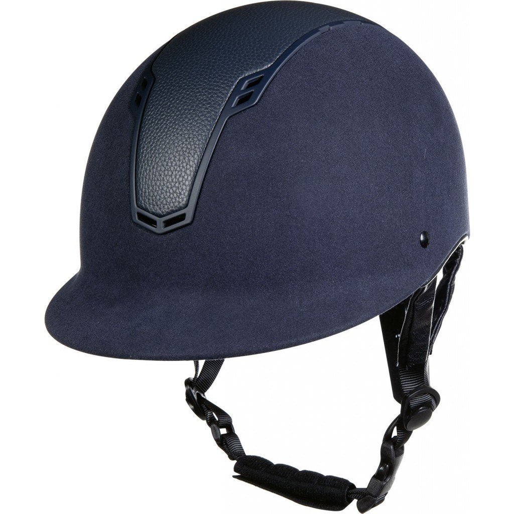Casque d'équitation pour cavalières HKM Wien marine avec liseré marine