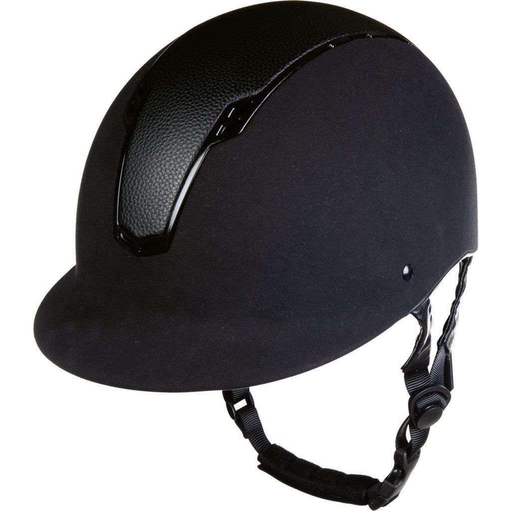 Casque d'équitation pour cavalières HKM Wien noir avec liseré noir