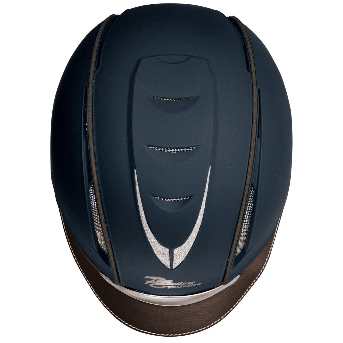 Casque Privilège Equitation Aerolight marine visière marron