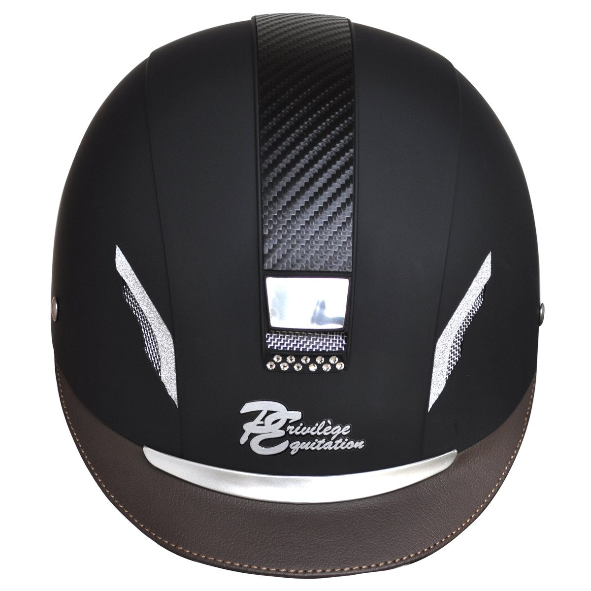 Casque Privilège Equitation Bright'On noir visière marron