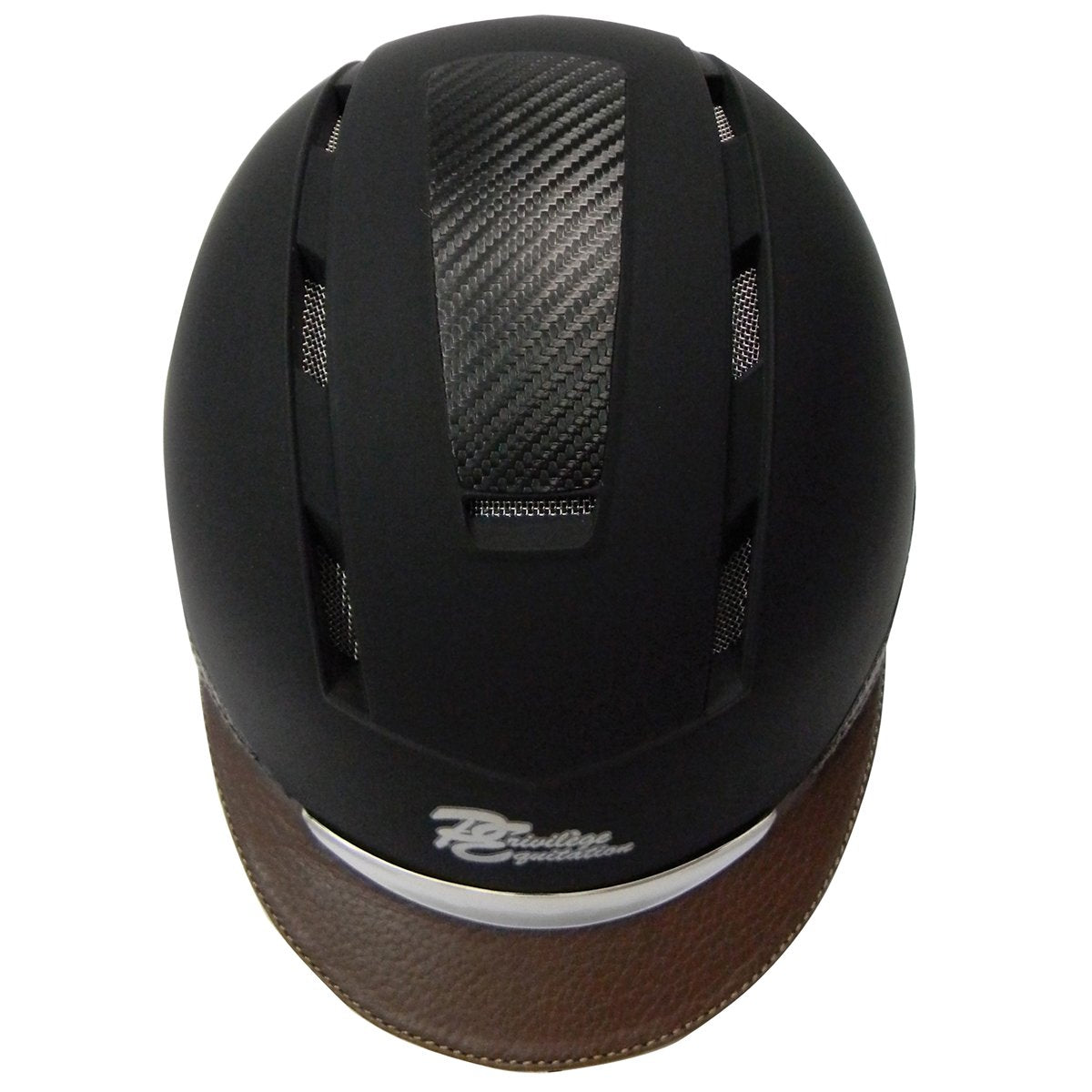 Casque Privilège Equitation Confort noir avec visière marron