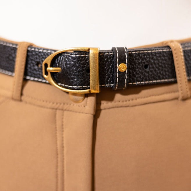 Ceinture en cuir grainé pour femmes HKM Marrakesh noir