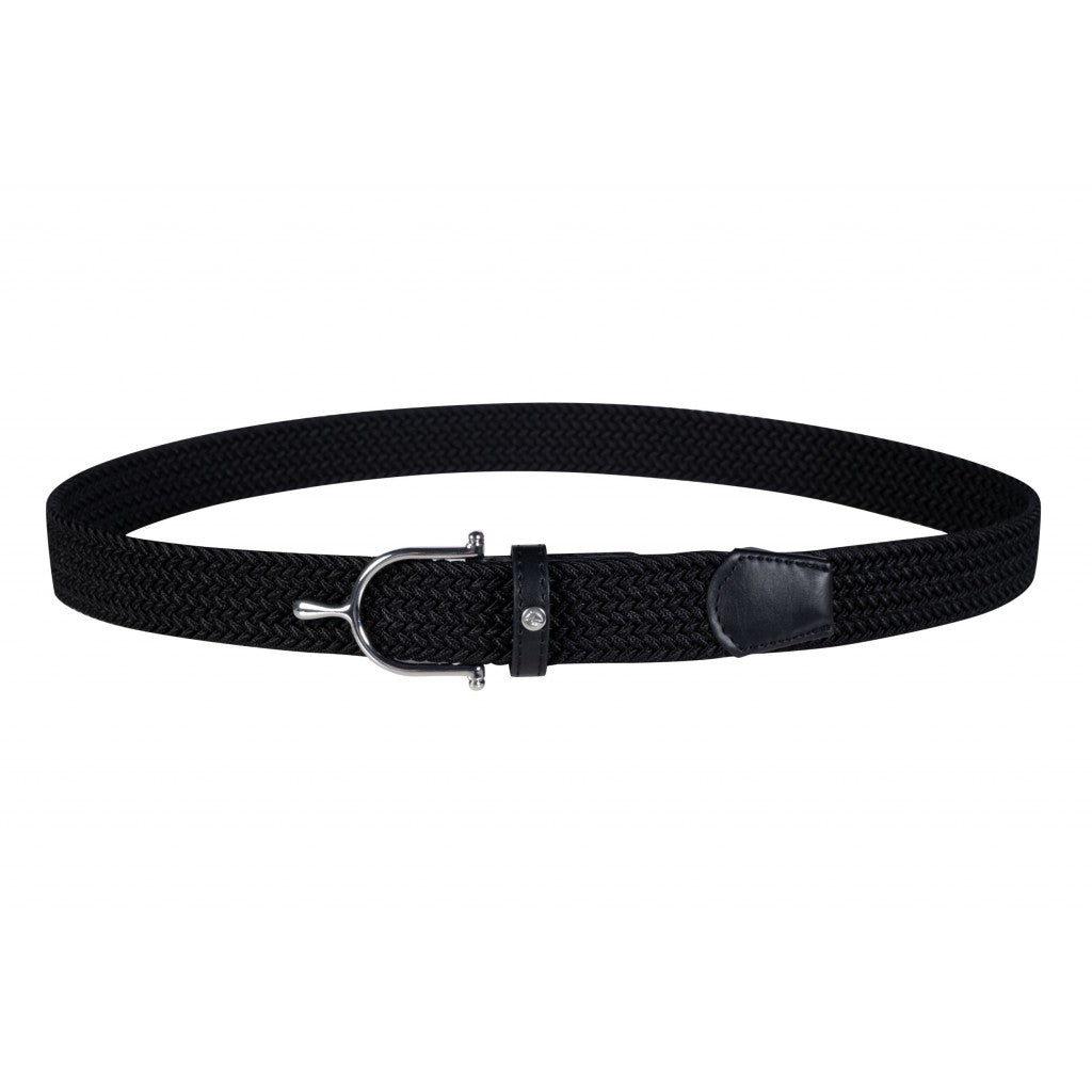 Ceinture élastique pour femme HKM Ann noir boucle argent