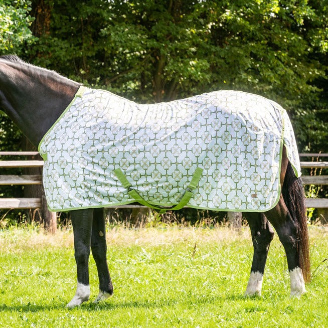 Chemise anti-mouches pour poneys et chevaux HKM vanille et vert pistache