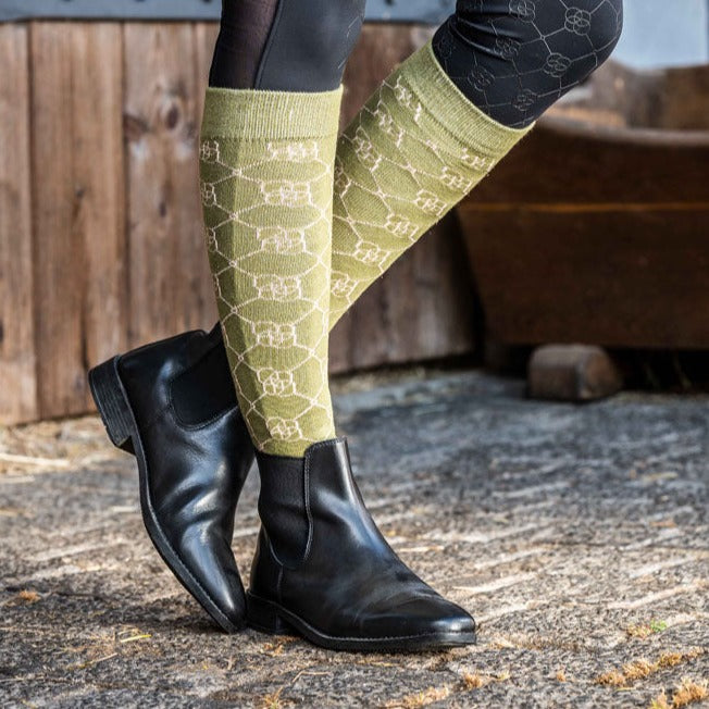 Chaussettes d'équitation pour femmes HKM Edinburgh vert pistache