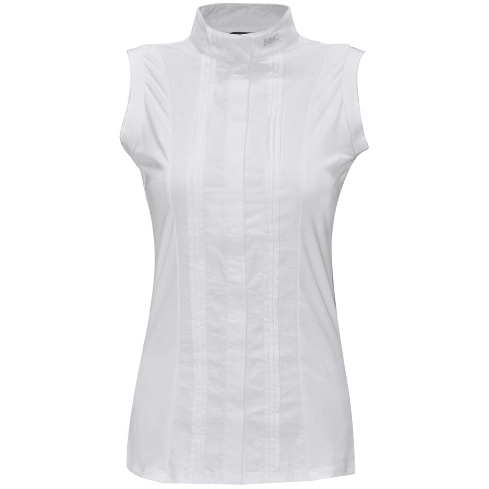 Chemise de concours pour cavalières Flags&Cup Diamantina sans manches blanche