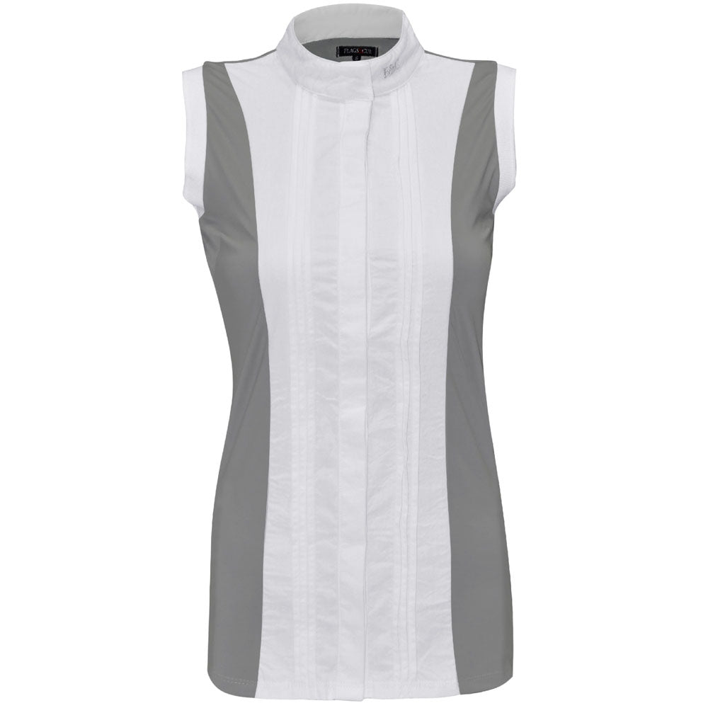 Chemise de concours pour cavalières Flags&Cup Diamantina sans manches grise