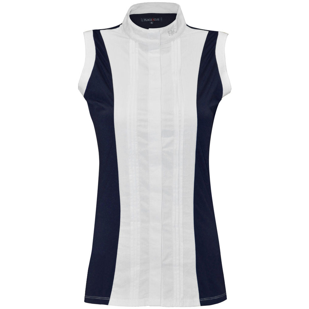 Chemise de concours pour cavalières Flags&Cup Diamantina sans manches marine