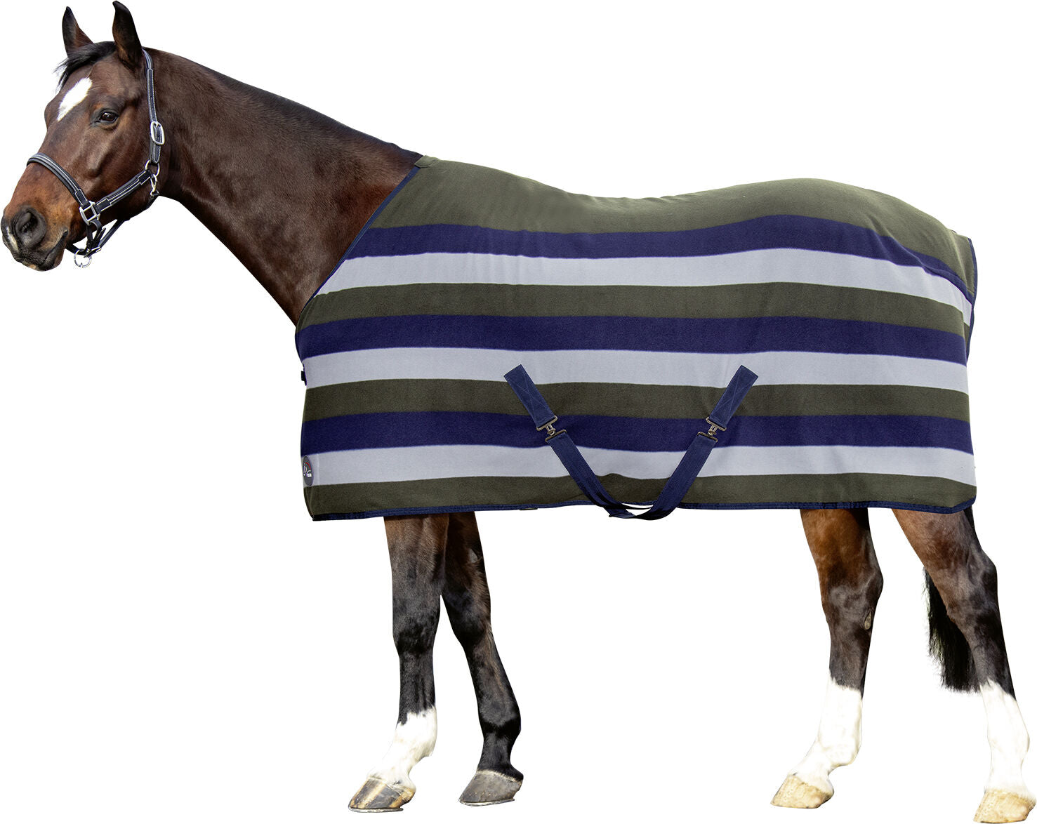 Chemise séchante polaire pour poneys et chevaux HKM Pro vert kaki