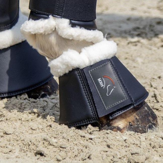Cloches pour poneys et chevaux HKM Comfort marine effet cuir