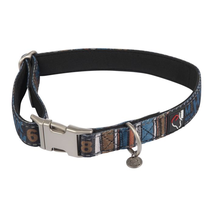 Collier réglable en nylon pour chien HKM Anam Cara Print bleu