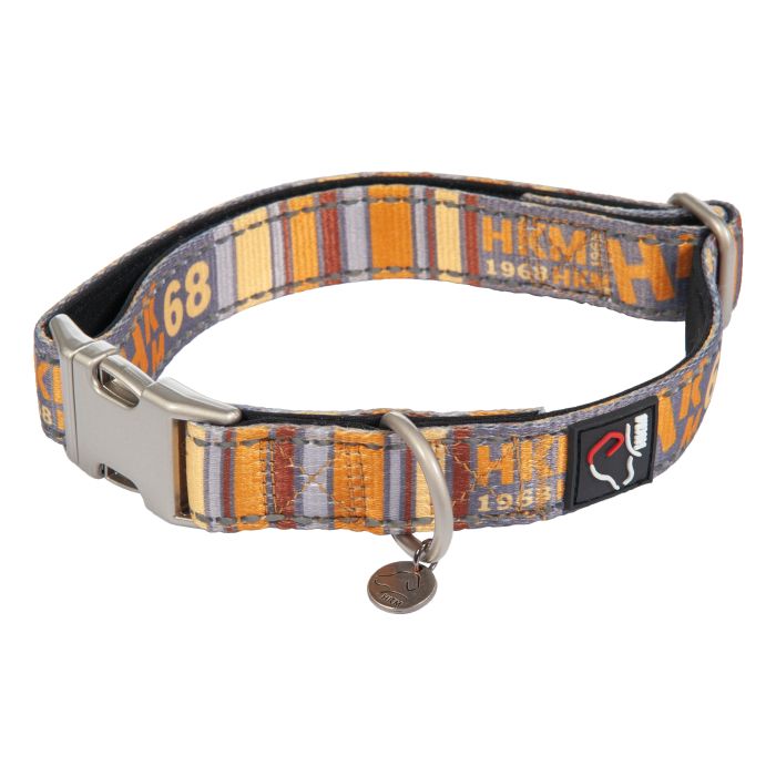 Collier réglable en nylon pour chien HKM Anam Cara Print taupe