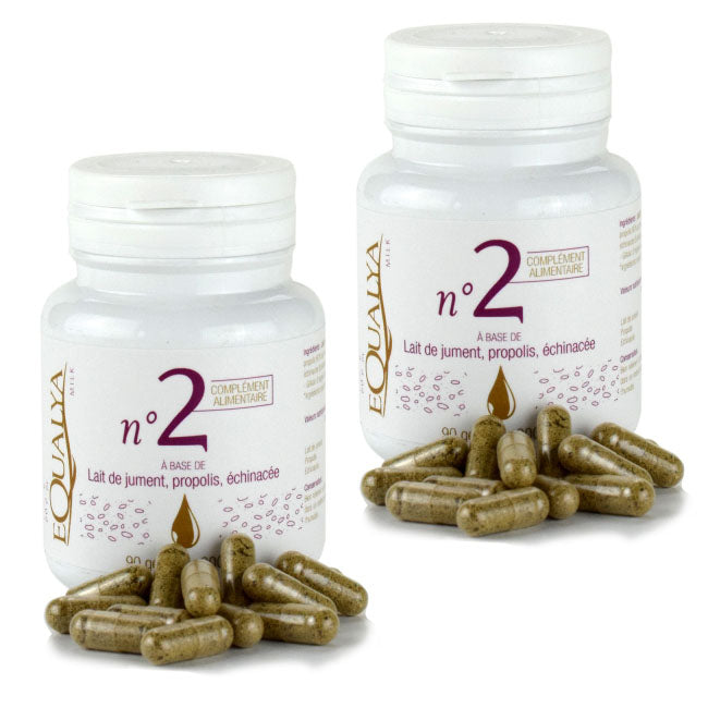 Compléments alimentaires Equalya au lait de jument 100% français et bio n°2 avec Propolis et Echinacéa lot de 2