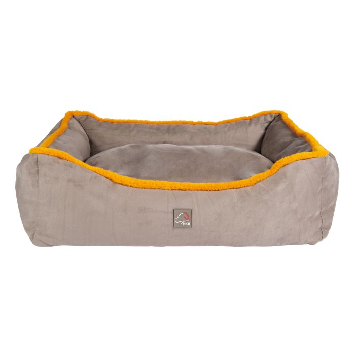 Coussin pour chien HKM Anam Cara taupe et jaune orangé