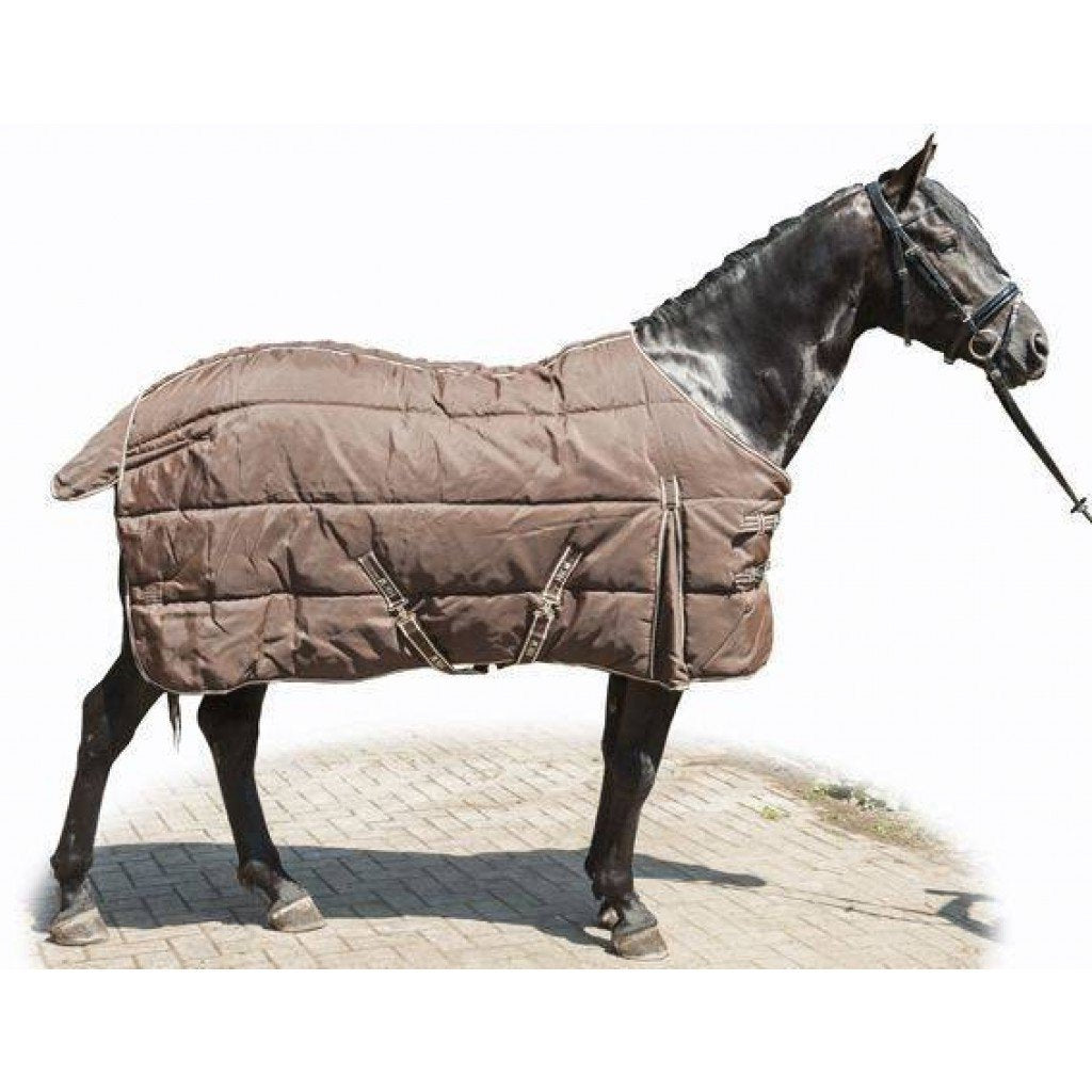 Couverture de box 340 grs pour poneys et chevaux HKM Classic marron
