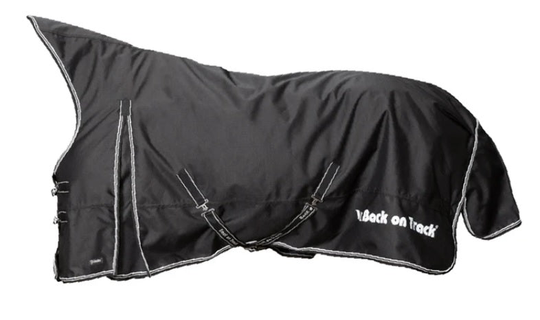 Couverture imperméable 50 grs 1680 deniers pour poneys et chevaux Back On Track Brianna noire