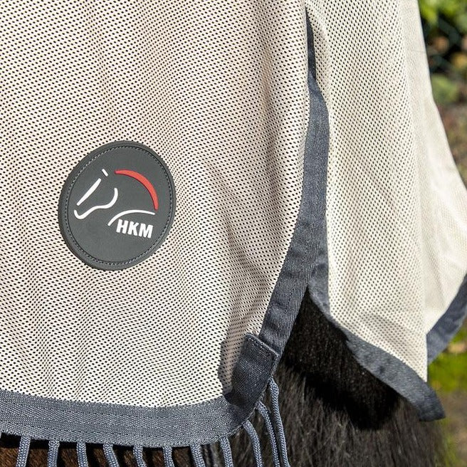 Couvre-reins anti-mouches pour poneys et chevaux HKM Fringes porté détail