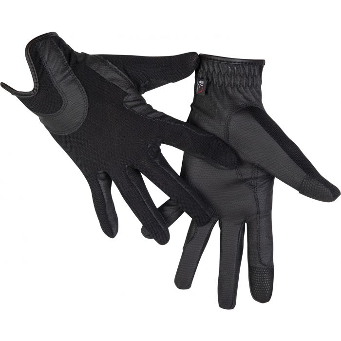 Gants d'équitation avec inserts mesh HKM Grip Mesh noir