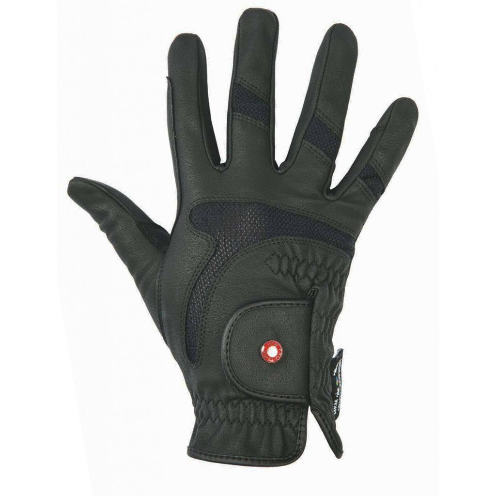 Gants d'équitation en taille adulte HKM Air Mesh noirs