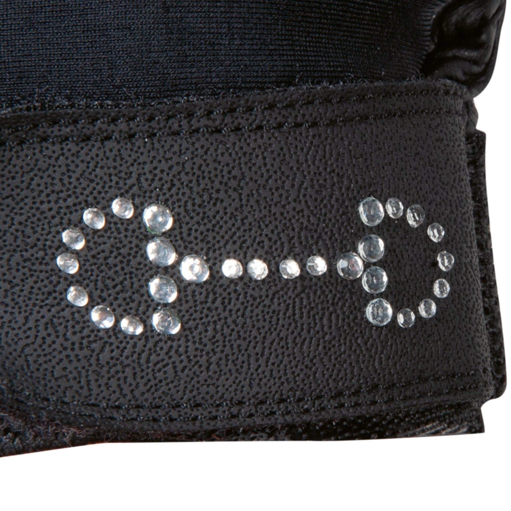 Gants d'équitation pour cavalières HKM Monaco noir détail cristaux