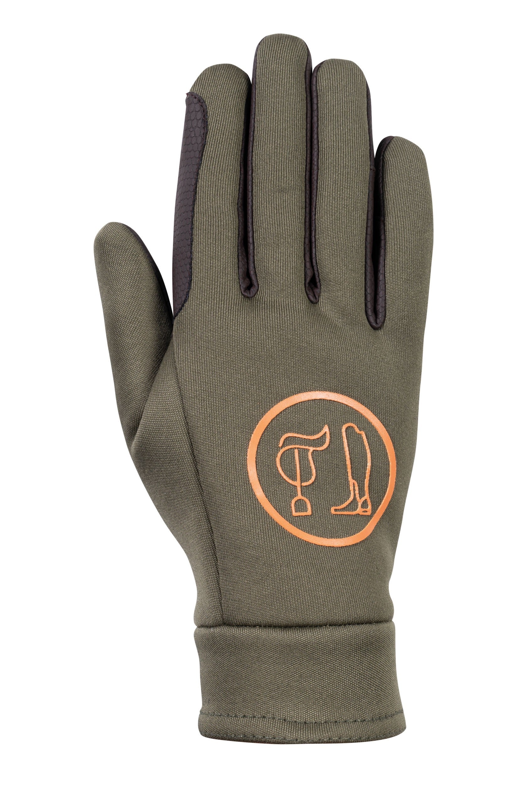 Gants d'équitation doublés polaires HKM Lyon olive