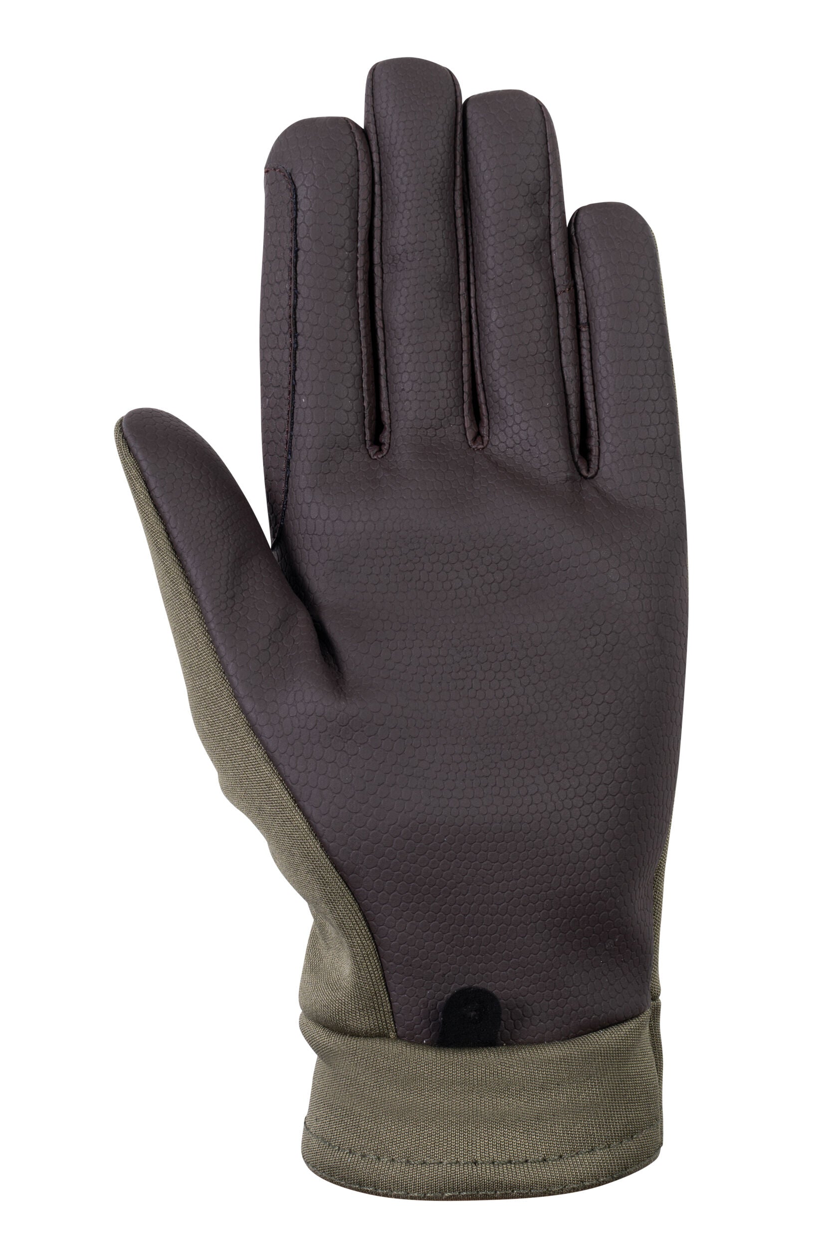 Gants d'équitation doublés polaires HKM Lyon olive côté paume