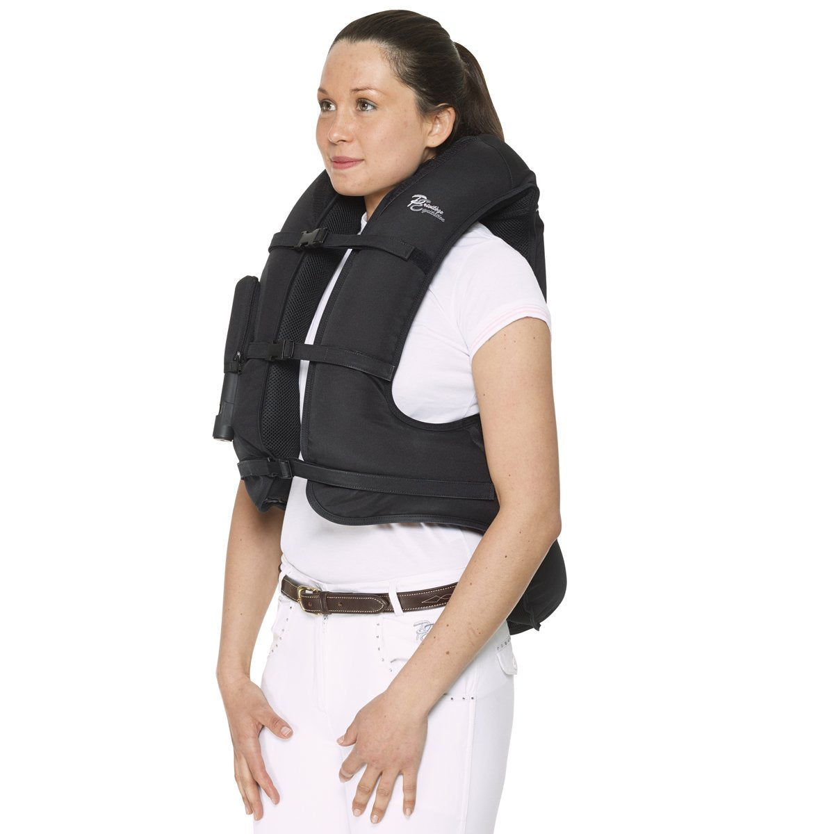 Vue de profil du gilet de protection Privilège Equitation Airbag déclenché