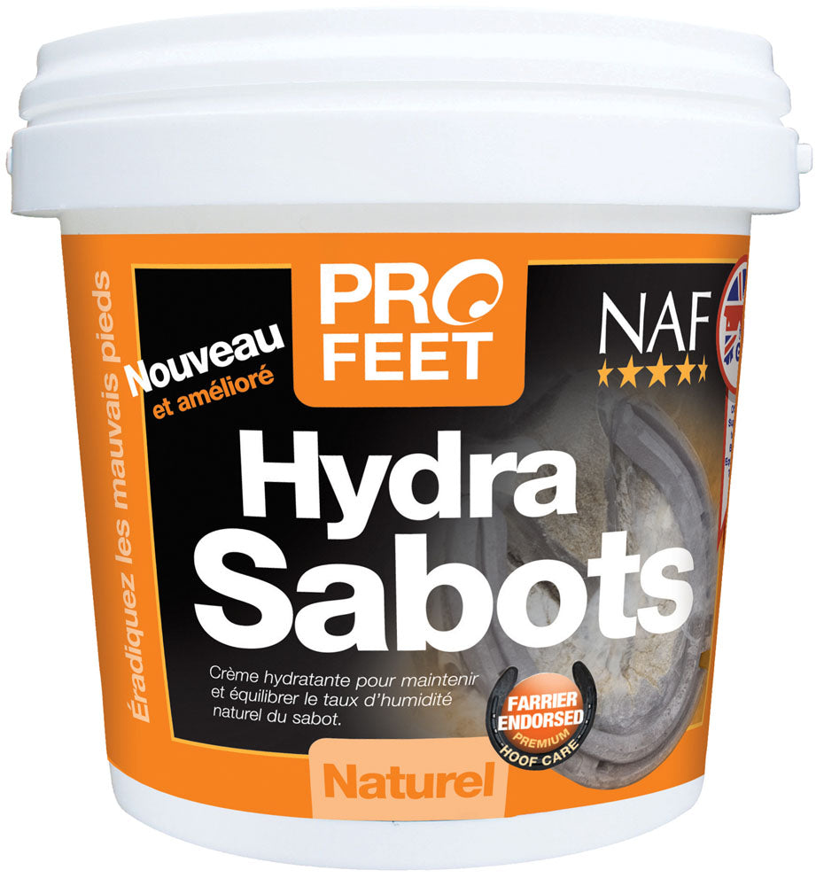Crème pour les sabots secs des poneys et chevaux Naf Profeet Hydra Sabots naturel