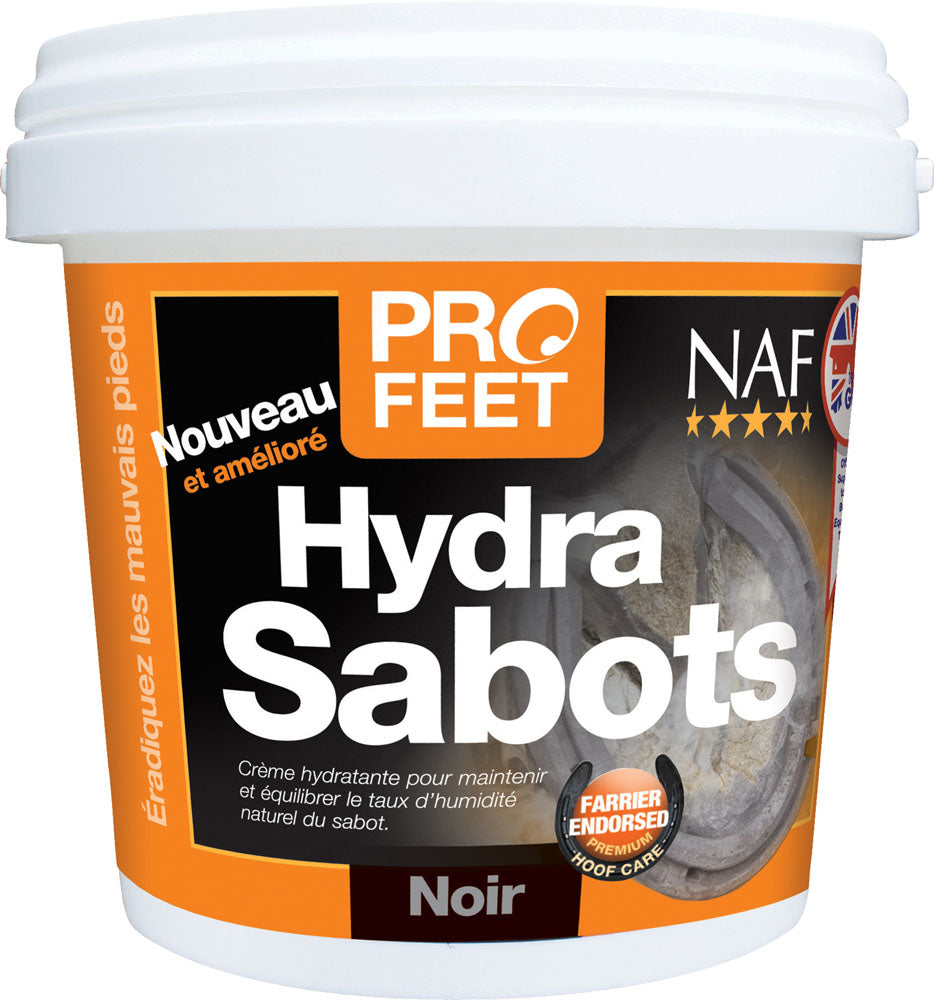 Crème pour les sabots secs des poneys et chevaux Naf Profeet Hydra Sabots noir