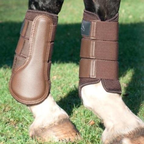 Guêtres de dressage pour poneys et chevaux HKM Breath marron