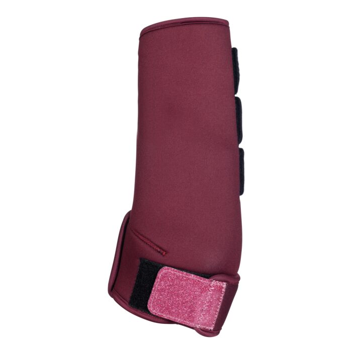 Guêtres de travail en softoprène pour poneys et chevaux HKM Berry rouge cerise face interne
